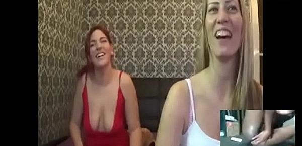  two models humiliate me double dildo fucking